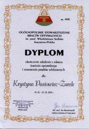 Dyplom OSBO Krystyna